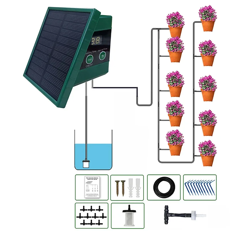 Solar Drip Irrigation Kit Garden - Солнечная ирригационная система, автоматическое капельное орошение