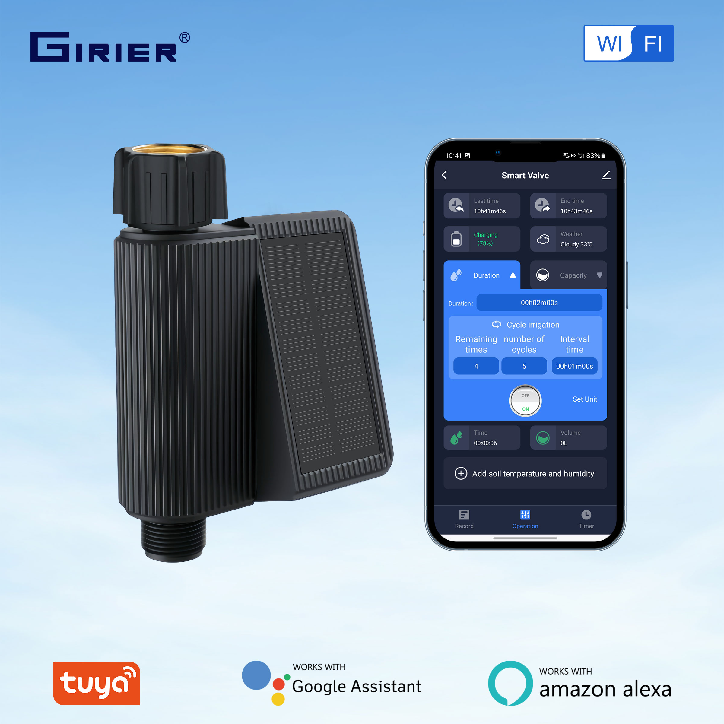 Wifi Water Timer Hose Faucet Smart - Умный таймер воды GIRIER Tuya на