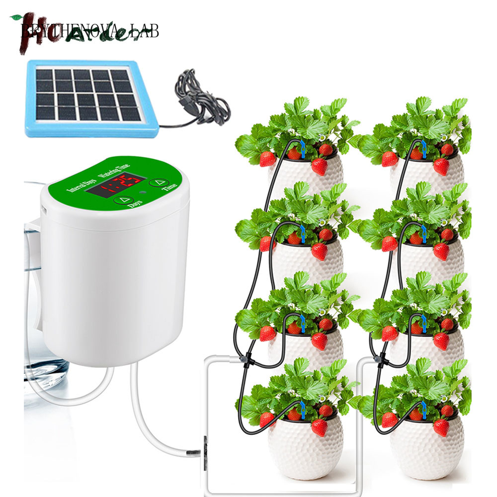 Solar Drip Irrigation Kit Garden - Интеллектуальная система капельного полива: насос, таймер,