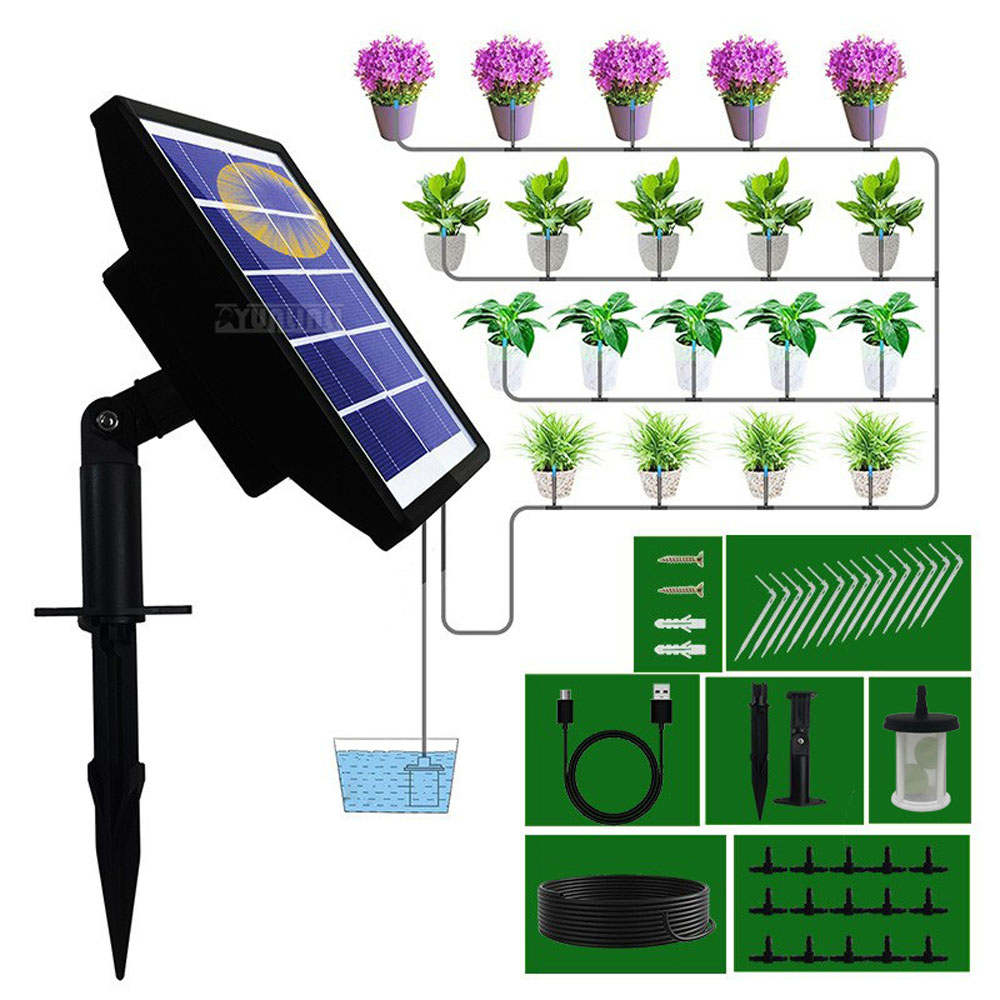 Solar Drip Irrigation Kit Garden - Микроспрей-набор, автоматическая система полива на солнечной