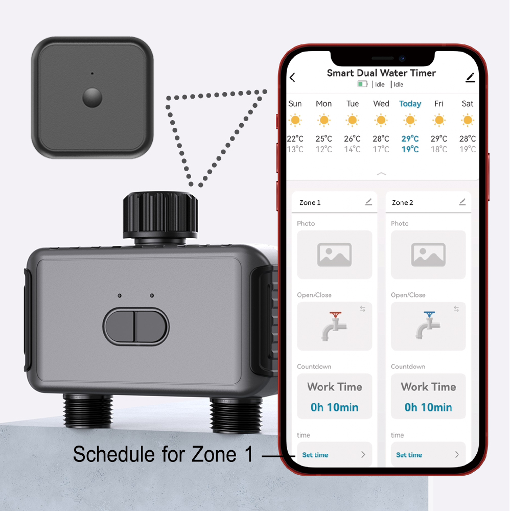 Wi-Fi Bluetooth-совместимый Та – обзор и цена Wifi Water Timer Hose Faucet Smart