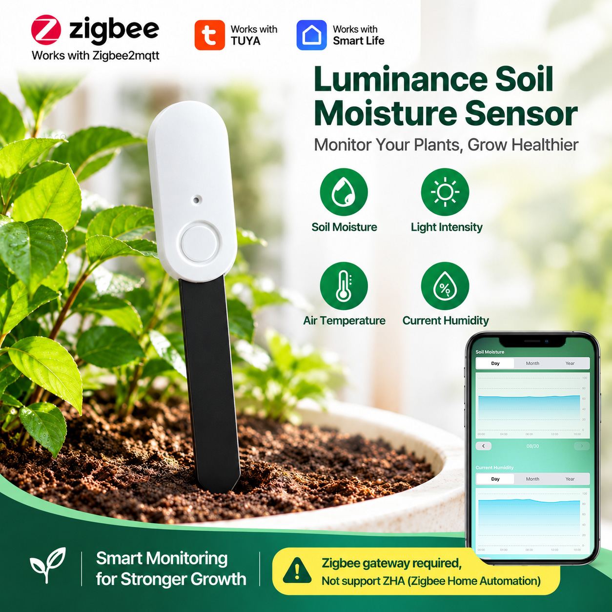 Датчик влажности почвы ZigBee  – обзор и цена Tuya Zigbee Garden Irrigation Controller