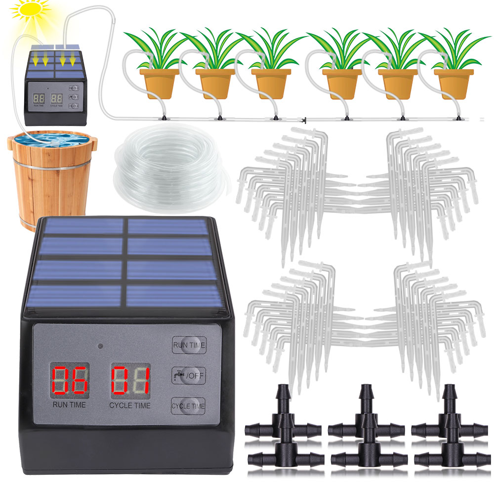 Таймер на солнечной энергии, а – обзор и цена Solar Drip Irrigation Kit Garden