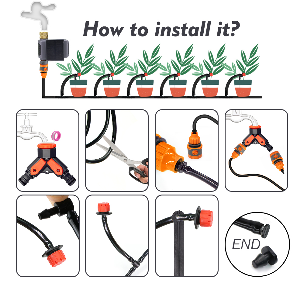 Умный комплект капельного орош – обзор и цена Solar Drip Irrigation Kit Garden