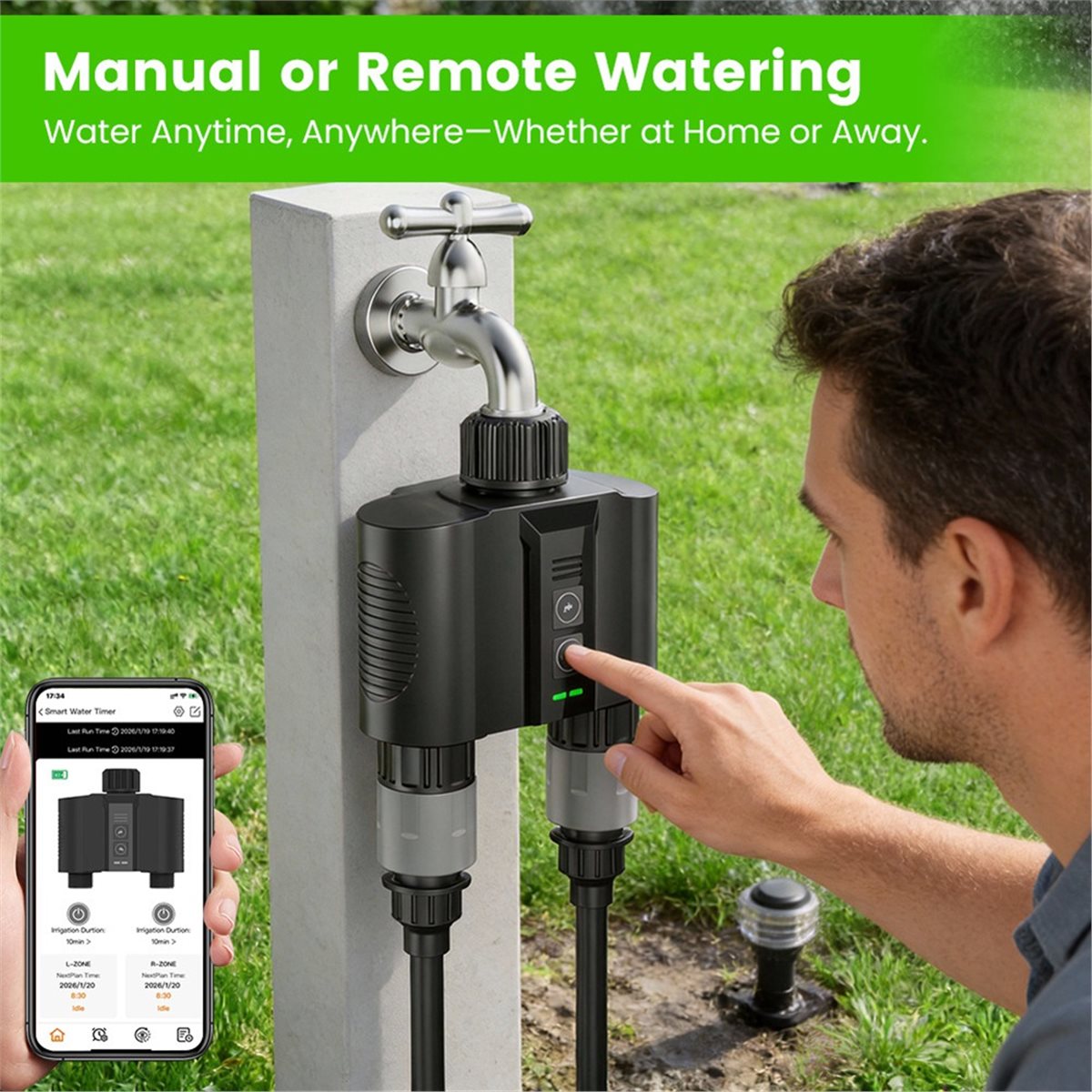 Y17A 1 комплект WiFi-таймера д – обзор и цена Wifi Water Timer Hose Faucet Smart