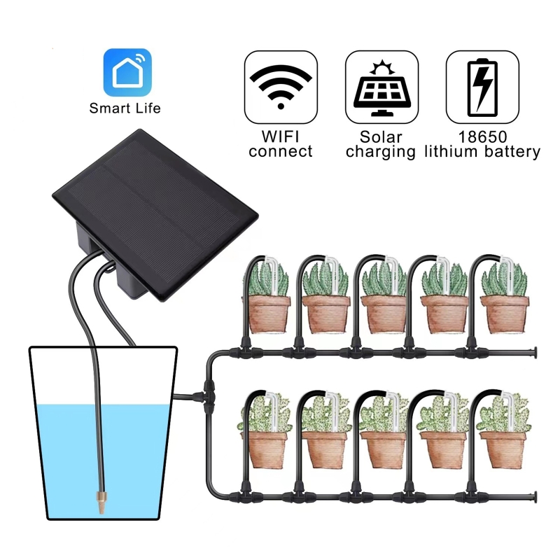 WIFI Солнечная автоматическая  – обзор и цена Solar Drip Irrigation Kit Garden