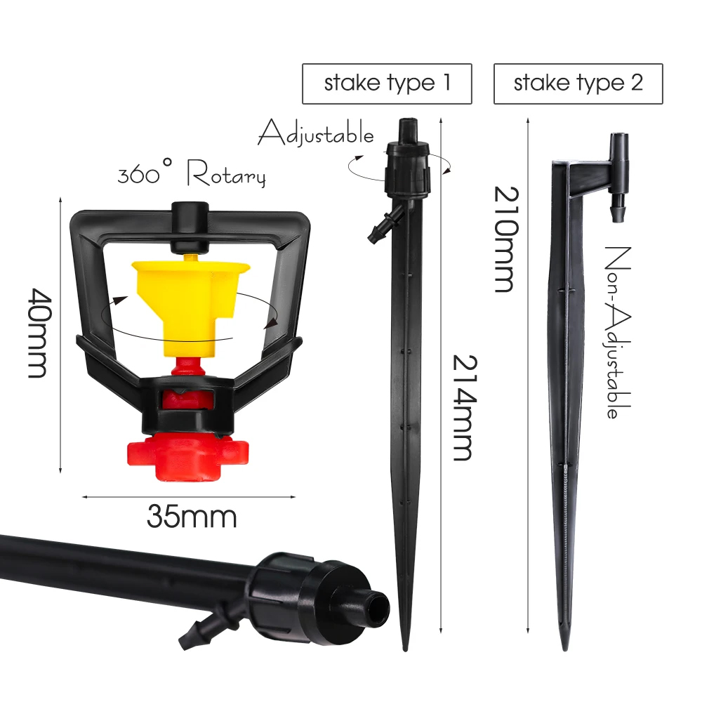 5 шт., насадка-распылитель для – обзор и цена Drip Emitters Adjustable 360 Micro